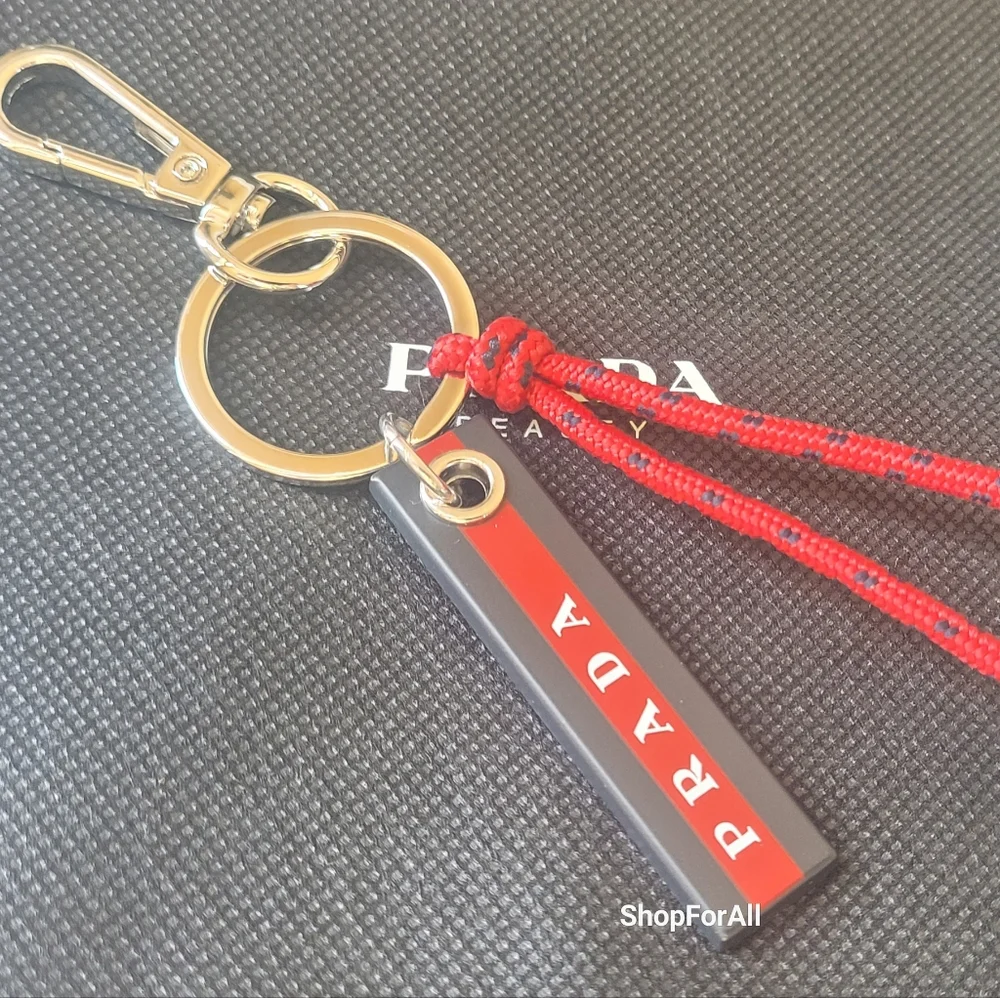 Prada Red and Black Keychain